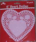   LIGHT PASTEL PINK 6 HEART DOILIES PAPER VALENTINES DAY DOILEY CARDS