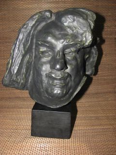   Sculpture Head of Balzac Signed Rodin Alexis Rudier Fondeur Paris
