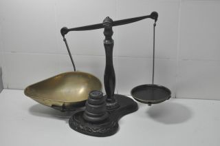 ANTIQUE 19th Salter bronze iron scales top QLTY include few iron 