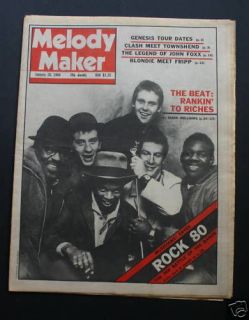 1980 UK Melody Maker Mag The Beat Clash Genesis