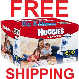 Huggies Simply Clean Fragrance Free Baby Wipes 800 ct Tub Dispensing 
