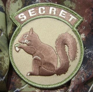 TOP SECRET SQUIRREL BLACK OPS MILITARY MORALE ISAF MILSPEC VELCRO 