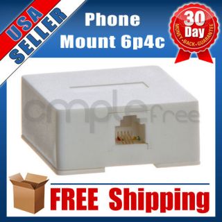 Single Phone Telephone Surface Mount Box 1 Port Modular RJ11 Wall Jack 