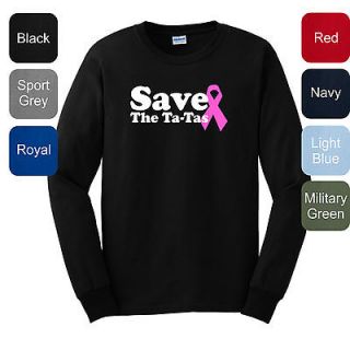   TaTas LONG SLEEVE T Shirt Cancer Awareness Survivor Pink Ribbon WCA 04