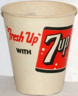 Old paper cup FRESH UP WITH 7UP 4oz size unused new old stock n mint 