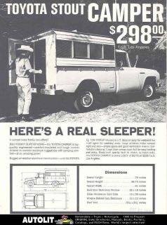 1966 1967 Toyota Stout Pickup Camper RV Brochure