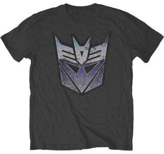 Transformers Vintage Decepticon Logo Grey T Shirt
