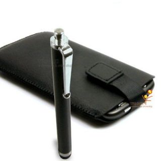 Velcro Leather Case Pouch + Touch Pen For LG Optimus P970 Sol E730 