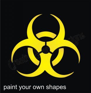 Stencil 4 Bio Hazard caution symbol craft signs tattoo