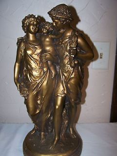 VINTAGE MARWAL INC BRONZE COLOR SIGNED RANCOULET STATUE MAN WOMAN 