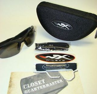 Wiley X Black Ops Valor Glasses NIB Black w Gray Clear & Rust Lenses 