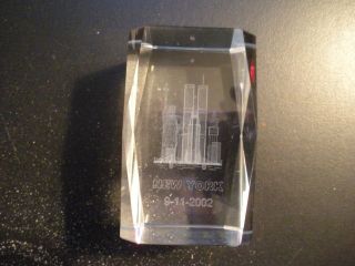 Clear Glass New York City World Trade Center Twin Towers Paperweight