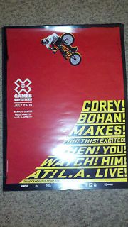 Corey Bohan X Games 17 BMX Promotional Poster 18 x 24