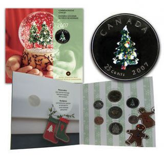 2007 Holiday Coin Set Christmas TREE 25 cent Quarter