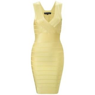   Connection fast spotlight bandage yellow bodycon dress 6 OR UK 10 NWT