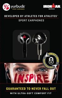 Yurbuds Ironman Inspire Focus Black Earbuds Earphones New Free 