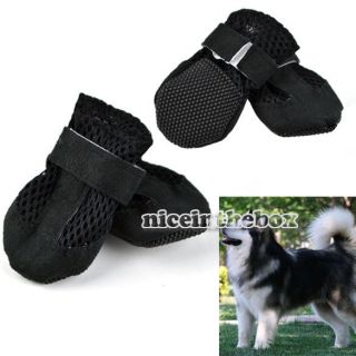 Hot Sale Booties Shoes Pet Dog Air Holes Suede Black Synthetic Boot 4 