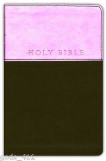 NLT New Living Translation Premium Gift Bible TuTone Leatherlike Pink 