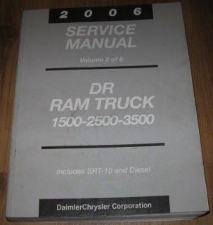 2006 06 Dodge 1500 2500 3500 Series DR Ram Truck Service Repair Manual 