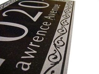 Black GRANITE Carved Large House Number Name Address Sign Custom 