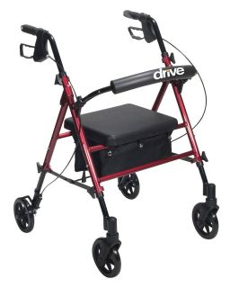 Rollator Walker with Adjustable SEAT Height, Handles, Pouch, Padded 