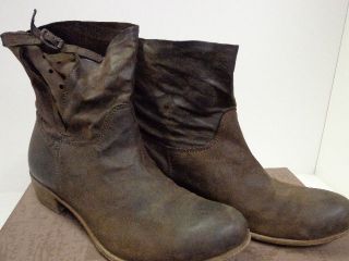 Authentic MOMA BROWN LEATHER BOOTIES