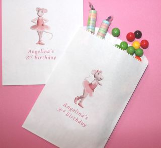 Angelina Ballerina Personalized Candy bags, Favor bags, Candy Buffet 