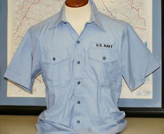 US Navy Short Sleeve Chambray Work Shirt   New   XX Large