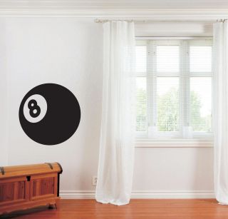 LUCKY NUMBER 8 POOL BALL GAME ROOM LARGE VINYL WALL ART STICKER DECALS 