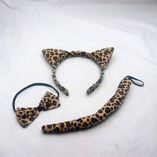 CP3 Cat Tail Bow Tie Ear Hair Clip Cosplay Costumes Cute Japan Anime 