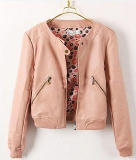 collarless leather jacket in Coats & Jackets