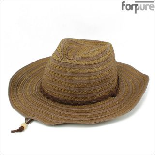 Fedora Summer Hat Cowboy Paper Straw Hats Natural Coffee Color Fedora 