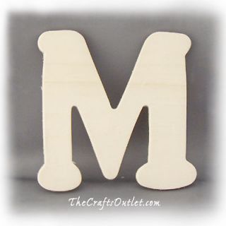 Letter M Plywood unfinished wood home Decor