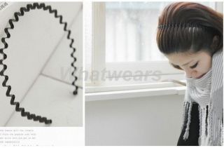 FE New Trendy Cute Stylish Wave Headband Hair Band Black Z19