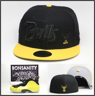 New Era Chicago Bulls Custom Fitted Hat For Air Foamposite Electrolime 