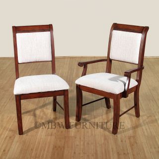 Set 8 Solid Mahogany Regency Cream Upholstered Dining Chairs 2140cs8