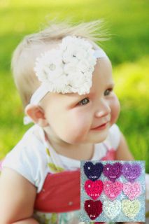   Rosette Flowers Rhinestone Headband Bow for Newborn, Baby or Girl