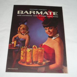 1965 Southern Comfort BARMATE booklet ~ Playboy Bunnies and mixed 