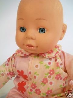 2003 Uneeda Baby Doll 12 Blue Eyes Vinyl Head Hands Feet Pink Flower 