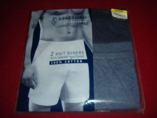 Mens New Stafford knit boxers, Medium 32 34, 100% cotton, Made 