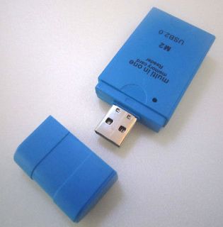 USB 2.0 All in 1 Multi Card Reader SDCH MS/SD/TF Blue