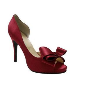 US7.5 open toe High Heels bridal formal dress Wedding Pump Shoes red