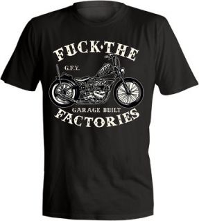 Lucky 13 GARAGE BUILT Biker Moto BLACK Shirt Size L