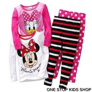 MINNIE MOUSE or DAISY DUCK Girls 2T 3T 4T Pjs Set PAJAMAS Shirt Pants 
