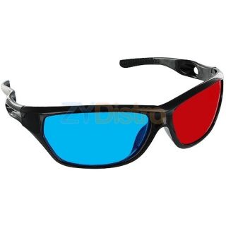 Pair Black Frame Red Blue 3D Glasses For Dimensional Anaglyph Movie 