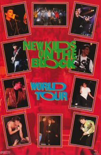 POSTER   MUSIC   NEW KIDS ON THE BLOCK   WORLD TOUR   FREE SHIP #3235 