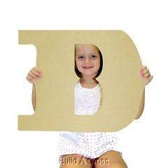 Unfinished Wood Wall Letter,Paintable MDF Home Decor Letter Cutout(D)