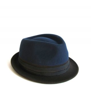   Navy   Hat, Fedora, Porkpie, Skimpy Brim, Wool Hat, Winter hat, Trilby