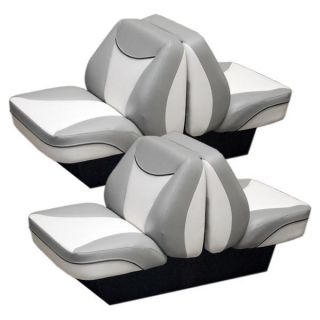 BAYLINER 174SF/175BR WHITE / GRAY BACK TO BACK BOAT LOUNGE SEAT (PAIR)