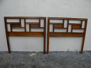 PAIR OF OAK MID CENTURY TWIN SIZE HEADBOARDS BY DIXIE #2681
